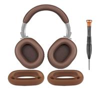 SOULWIT Ear Pads Cushions + Headband + Silicone Earpads Cover Protector, Replacement Kit for ATH M50, M50X, M50XWH, M50XBT, M50XBT2, M50S/LE Headphones, Replacement Repair Part (Coffee)