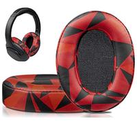 SOULWIT Earpads for Sony WH-XB900N/WH-CH710N/WH-CH720N/WH-RF400/MDR-RF895RK Headphones, Ear Pads Cushions with Soft Protein Leather, High Density Foam - Red Storm