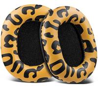 SOULWIT Earpads Replacement for Audio Technica ATH M50X M50XBT M50RD M40X M30X M20X MSR7 SX1 Monitor Headphones, Ear Pads Cushions with Softer Protein Leather, High-Density Foam - Tiger Stripe