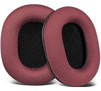 SOULWIT Earpads Replacement for Audio Technica ATH M50X M50XBT M50RD M40X M30X M20X MSR7 SX1 Monitor Headphones, Ear Pads Cushions with Durable Mesh Fabric, High-Density Foam - Burgundy