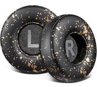 SOULWIT Earpads Replacement for JBL Tune 450BT/Tune 460BT/Tune 500BT/Tune 510BT/Tune 520BT/JR 300BT/JR 310BT/E40BT/Junior 320BT, Ear Pads Cushions with Soft Protein Leather - Black Gold