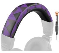 SOULWIT Headband Cover for Audio Technica ATH M50, M50X, M50XWH, M50XBT, M50XBT2, M50S/LE Headphones, Replacement Headstrap Pad Repair Part (Purple Black)