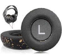 SOULWIT Mesh Fabric Earpads Replacement for Plantronics (Poly) Rig 400(400Pro HC, 400HS, 400HX, 400HA), Ear Pads Cushions for Rig 500(500E, 500HD, 500HX, 500HS)/505(505HS)/515(515HD) - Black Gold