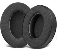 SOULWIT Mesh Fabric Replacement Earpads Cushions for HyperX Cloud 1/2/3/Pro/Core/Flight/Flight S/Stinger/Stinger S, CloudX Stinger/Stinger Core/Flight Headset - Black