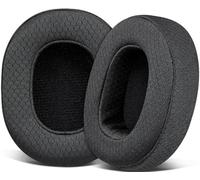 SOULWIT Mesh Fabric Replacement Earpads for Skullcandy Hesh 3/ANC/Evo & Crusher Wireless/ANC/Evo & Venue ANC Over-Ear Headphones, Ear Pads Cushions with Noise Isolation Foam - Black