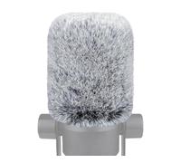 SOULWIT Microphone Furry Windscreen for RØDE (Rode) PodMic Cardioid Dynamic Broadcast, Wind Muff Pop Filter Mic Cover - Gray