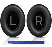 SOULWIT Professional Ear Pads Cushions Replacement for Bose QuietComfort 45 (QC45)/QuietComfort SE(QC SE) Over-Ear Headphones, Earpads with Softer Protein Leather, Noise Isolation Foam (Black)