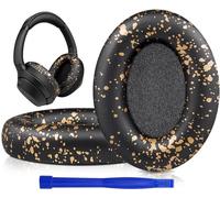 SOULWIT Professional Earpads Cushions Replacement for Sony WH-1000XM3 (WH1000XM3) Over-Ear Headphones, Ear Pads with Softer Protein Leather, Noise Isolation Memory Foam, Added Thickness (Black Gold)