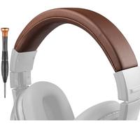 SOULWIT Protein Leather Headband Cover for Audio Technica ATH M40, M40X Headphones, Replacement Headstrap Pad Repair Part (Coffee)