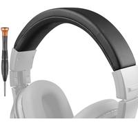 SOULWIT Protein Leather Headband Cover for Audio Technica ATH M40, M40X Headphones, Replacement Headstrap Pad Repair Part (Black)