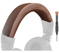 SOULWIT Protein Leather Headband Cover for Audio Technica ATH M50, M50X, M50XWH, M50XBT, M50XBT2, M50S/LE Headphones, Replacement Headstrap Pad Repair Part (Coffee)