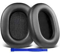 SOULWIT Protein Leather Replacement Earpads for Sony WH-1000XM5 (WH1000XM5) Noise Canceling Headphones, Ear Pads Cushions with Noise Isolation Memory Foam, Added Thickness - Black