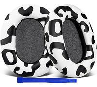 SOULWIT Protein Leather Replacement Earpads for Sony WH-1000XM5 (WH1000XM5) Noise Canceling Headphones, Ear Pads Cushions with Noise Isolation Memory Foam, Added Thickness - Snow Leopard