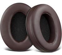 SOULWIT Protein Leather Universal Earpads for ATH M50X/M40X/MSR7, HyperX Cloud 1 2 3/Alpha/Flight/Stinger, SteelSeries Arctis, Sony MDR-7506/1ABT/1RBT/1RNC, Turtle Beach Stealth 420X/600 - Dark Coffee