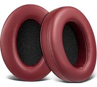 SOULWIT Protein Leather Universal Earpads for ATH M50X/M40X/MSR7, HyperX Cloud 1 2 3/Alpha/Flight/Stinger, SteelSeries Arctis, Sony MDR-7506/1ABT/1RBT/1RNC, Turtle Beach Stealth 420X/600 - Burgundy