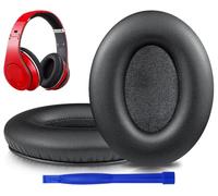 SOULWIT Replacement Ear Pads Cushions for Monster Beats Studio 1.0 (1 st Gen) Headphones by Dr. Dre, Ear Pads with Soft Protein Leather - Black