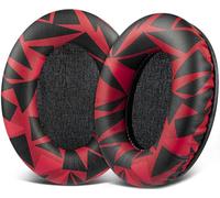 SOULWIT Replacement Earpads for HyperX Cloud 1/2/3/Pro/Core/Flight/Flight S/Stinger/StingerS, CloudX Stinger/StingerCore/Flight Headsets - Red Storm