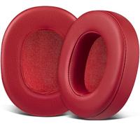 SOULWIT Replacement Earpads for Skullcandy Hesh 3/ANC/Evo & Crusher Wireless/ANC/Evo & Venue ANC Over-Ear Headphones, Ear Pads Cushions with Soft Protein Leather, Noise Isolation Foam - Red