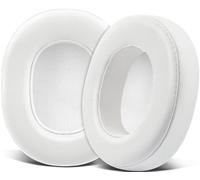SOULWIT Replacement Earpads for Skullcandy Hesh 3/ANC/Evo & Crusher Wireless/ANC/Evo & Venue ANC Over-Ear Headphones, Ear Pads Cushions with Soft Protein Leather, Noise Isolation Foam - White