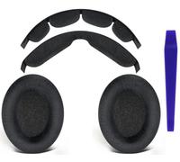 SOULWIT Replacement Kit for Sennheiser HD650/HD660 S/HD660S2/HD600/HD6XX/HD58X/HD580/HD565/HD545/HD535 Headphones, Headband Pad + Earpad Cushions - Black