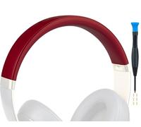 SOULWIT Top+Bottom Headband Cover Kit for Beats Studio 3 & Studio 2 Wired & Wireless Headphones, Replacement Headstrap Pad Repair Part with Durable Silicone and Plastic - Studio3 Red