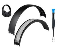 SOULWIT Top+Bottom Headband Cover Kit for Beats Studio 3 & Studio 2 Wired & Wireless Headphones, Replacement Headstrap Pad Repair Part with Durable Silicone and Plastic - Studio3 Matte Black