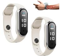 Soumiey Ultrasonic Weightloss Smart Watch, Slimwe Ultrasonic Body Shape Wristband, Matteo Ultrasonic Body Shape Wristband, Adjustable Smart Lymph Silicone Sport Bracelet for Anyone (White*2)