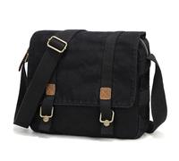 SOUNAY Messenger Bags Multi Pocket Design, Canvas Shoulder Bag with 16 Inch Laptop Compartment, Satchel Bag for Work School Travel (Black)