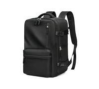 SOUNAY Travel Backpack, Expandable Unisex Cabin Bags with Separate Shoe Compartment and 180° Opening, Laptop Rucksack for 15.6 Inch Laptop (Black)