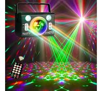 Sound Activated,4 Lens Patterns Show Disco Ball Lights for Birthday Parties,Stage Light, Par Strobe Lights, Holiday Christmas Wedding Event Halloween Karaoke DJ Club Bar Decoration