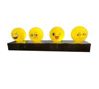 Sound-Activated LED Light with 4 Cute Smile Face Designs | Rechargeable Party Lights for Birthday, Dance Parties, and Home Decor | Music Sync & Colorful Ambient Light (Yellow)