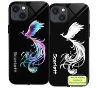 Sound Activated Multi Colour Flashing LED Lights + Glow in the Dark phone case for iPhone 13 | Personalised Phone Cases | Toughened Glass back panel with shockproof TPU Rims-Phoenix-2