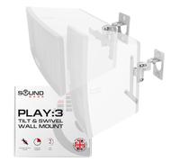 Sound bass Play 3 Wall Mount White Pair Compatible with Sonos Play:3 Only, Twin Pack, Adjustable Swivel & Tilt Mechanism, 2 Mounting Brackets Includes All Fixings