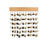 Sound Beam Wind Chimes with Stand, Natural Fruit Shell Wind Chimes, Meditation Sound Therapy Props,H