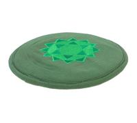 Sound Bowl Cushion Pad Green Embroidery for Buddha Sound Bowl | Buddhist Ritual Use, Compact Lightweight Rounded Design, Cotton Polyester Blend, Simple Style Accessory