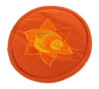 Sound Bowl Mat Rounded Cushion for Buddhist Ritual Use | Cotton Cloth, Orange Simple Style, Compact and Lightweight, Easy to Store and Carry