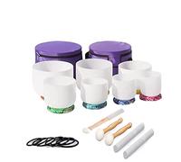 Sound Bowl Meditation Set Of 7 Pcs 6-12 Inch Chakra Quartz Crystal Singing Bowls Sound Healing Instrument Free 2 Pcs Travel Carry Case Bag,6,12 Inch 432 Hz