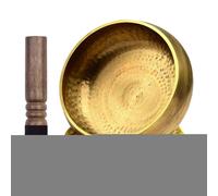 Sound Bowl, Nepal Pure Brass Singing Bowl Set, Sleep Aid Deep Relaxation Home Decor for Yoga Mindfulness Wellness Spaces Living Room Studio Shelf Table