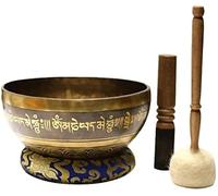 sound bowl,Tibetan Singing Bowl Set, Beginners Authentic Handmade Sound Therapy Bowl Singing Bowl for Spiritual Zen Yoga Chakra Healing By Himalayan Bazaar(22cm)
