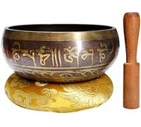 sound bowl,Tibetan Singing Bowl Set, Buddhism Sound Bowl w/Mallet & Silk Cushion for Yoga Chakra Healing and Mindfulness(9.5cm)