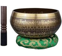 sound bowl,Tibetan Singing Bowl Set, For Yoga Chakra Healing and Mindfulness Copper Sound Bowl with Striker and Cushion Handcrafted In Nepal(22.5cm)