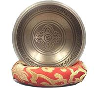 sound bowl,Tibetan Singing Bowl Set, Nepal Metal Buddha Sound Bowl Easy To Play w/Wooden Mallet & Silk Cushion for Yoga Chakras Healing Stress Relief Relaxation(14cm)