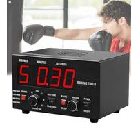 Sound Boxing Timer, Adjustable Interval Timer with LED Display, Cycle Repetitions & 30S-10min Workout, 0/30/60S Rest Time, for Muay Thai, Kickboxing Training