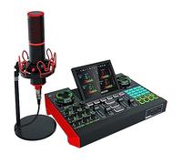 Sound Card Kit, Audio Interface USB Podcast Equipment Bundle Mixer & Vocal Effects, G10 Sound Card Board Voice Changer, DJ Mixer For Live Stream