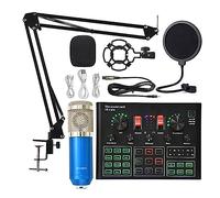 Sound Card Kit Bm 800 Microphone Sound Card Professional Studio Condenser Wireless Microphone For USB Gaming Singing Karaoke MIC For PC Phone Studio Setup For Recording Music (Color : Blue BM800 V9XP