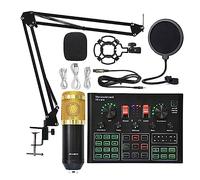 Sound Card Kit Bm 800 Microphone Sound Card Professional Studio Condenser Wireless Microphone For USB Gaming Singing Karaoke MIC For PC Phone Studio Setup For Recording Music (Color : Gold BM800 V9XP