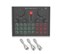 Sound Card Kit Bm800 Microphone Professional Condenser Bluetooth Wireless Mic Sound Card With Ring Fill Light Cantilever Bracket Live Streaming Studio Setup For Recording Musi,D6 Sound Card-1