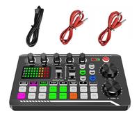 Sound Card Kit For Podcasting - F998 Live Sound Card, Multifunctional Podcast Mixer With 7 Independent Volume Knobs And 2 Fader Buttons