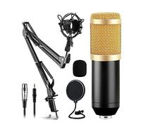 Sound Card Kit, Microphone Kits With Live Sound Card(Optional),Suspension Scissor Arm,Shock Mount And Pop Filter For Studio Recording(Style A Gold)