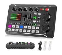 Sound Card Kit, Professional DJ Audio Interface Mixer, Portable ALL-IN-ONE Podcast Production Studio With XLR Microphone For Live Streaming(Only Sound Card)